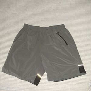 Athlio Athletic Shorts Mens Large grey Mesh Brief Running Gym 7" Inseam